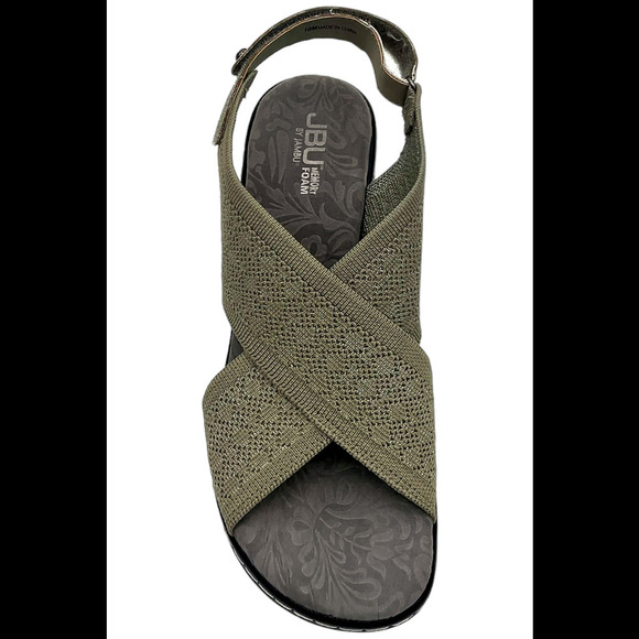 JBU by Jambu Women's Alyssa Shimmer Knit Wedge Heel Sandal Sage - Medium - Picture 2 of 3
